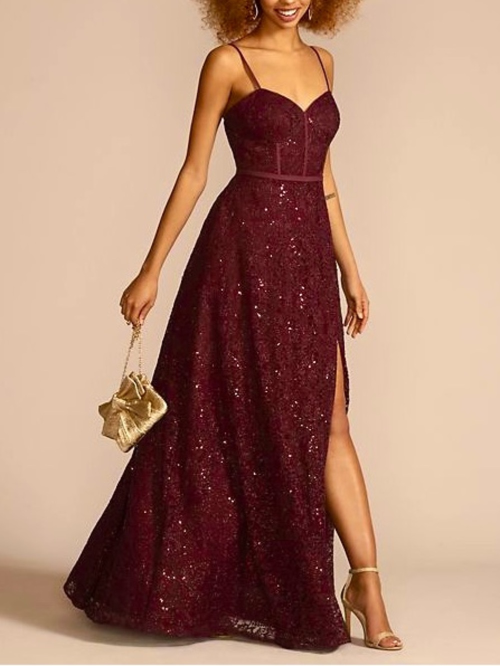 Jules & Cleo sparkle lace evening gown